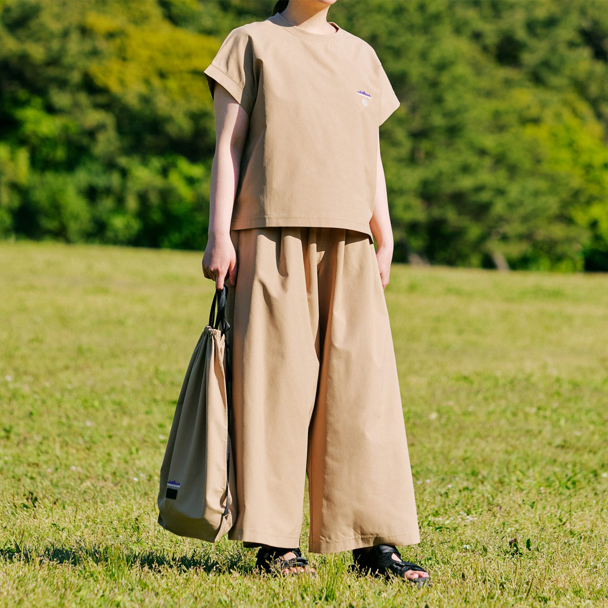 [販路限定][コラボ]SHAKA×THOUSAND MILE フレンチスリーブシャツ＆ワイドパンツ セットアップ [レディース][2025 春夏] SK-SG008TM