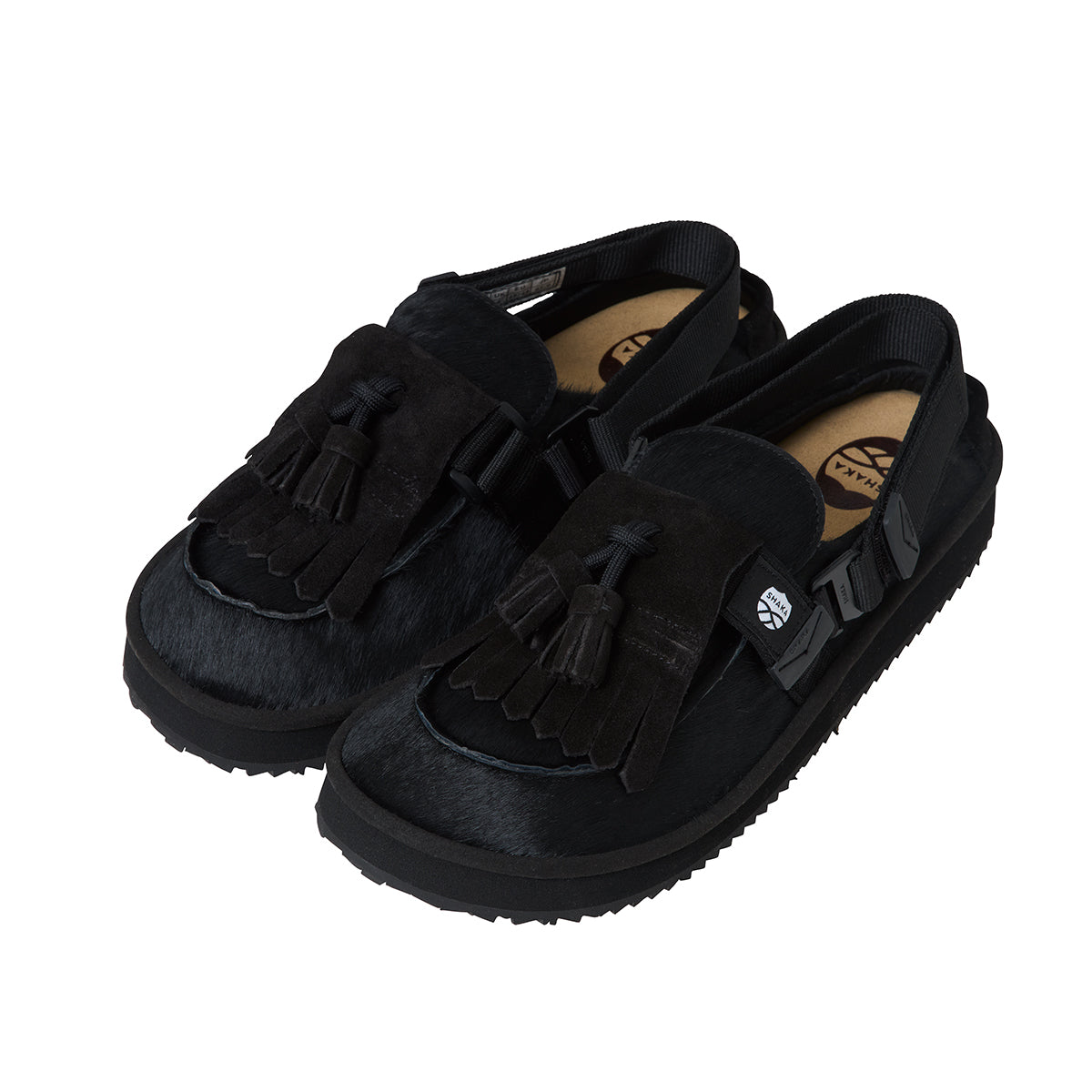 【予約/9月下旬入荷予定】 SHAKA キルトタッセル付きミュールサンダルMOC MULE TASSEL COWHAIR [メンズ/レディース][2026 秋冬] SK-339