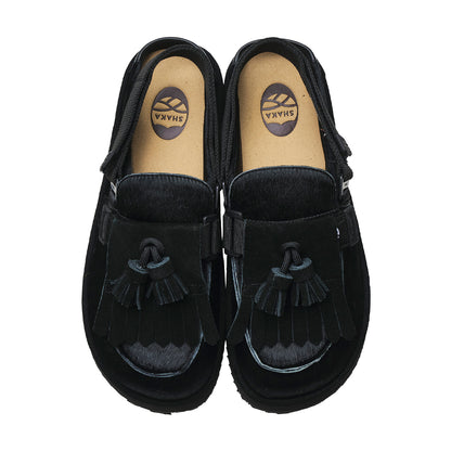 SHAKA キルトタッセル付きミュールサンダルMOC MULE TASSEL COWHAIR [メンズ/レディース][2026 秋冬] SK-339