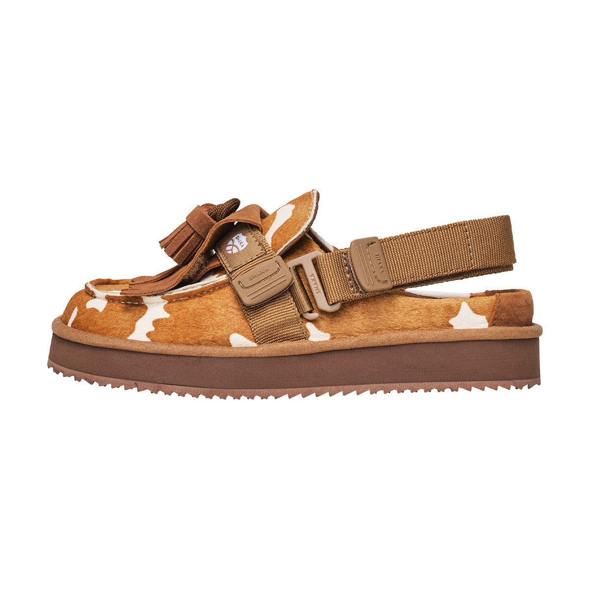SHAKA キルトタッセル付きミュールサンダルMOC MULE TASSEL COWHAIR [メンズ/レディース][2026 秋冬] SK-339