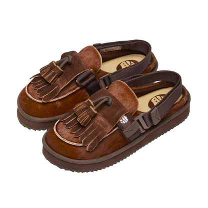 【予約/9月下旬入荷予定】 SHAKA キルトタッセル付きミュールサンダルMOC MULE TASSEL COWHAIR [メンズ/レディース][2026 秋冬] SK-339