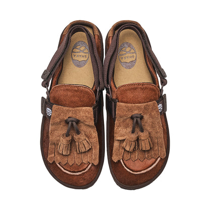 【予約/9月下旬入荷予定】 SHAKA キルトタッセル付きミュールサンダルMOC MULE TASSEL COWHAIR [メンズ/レディース][2026 秋冬] SK-339