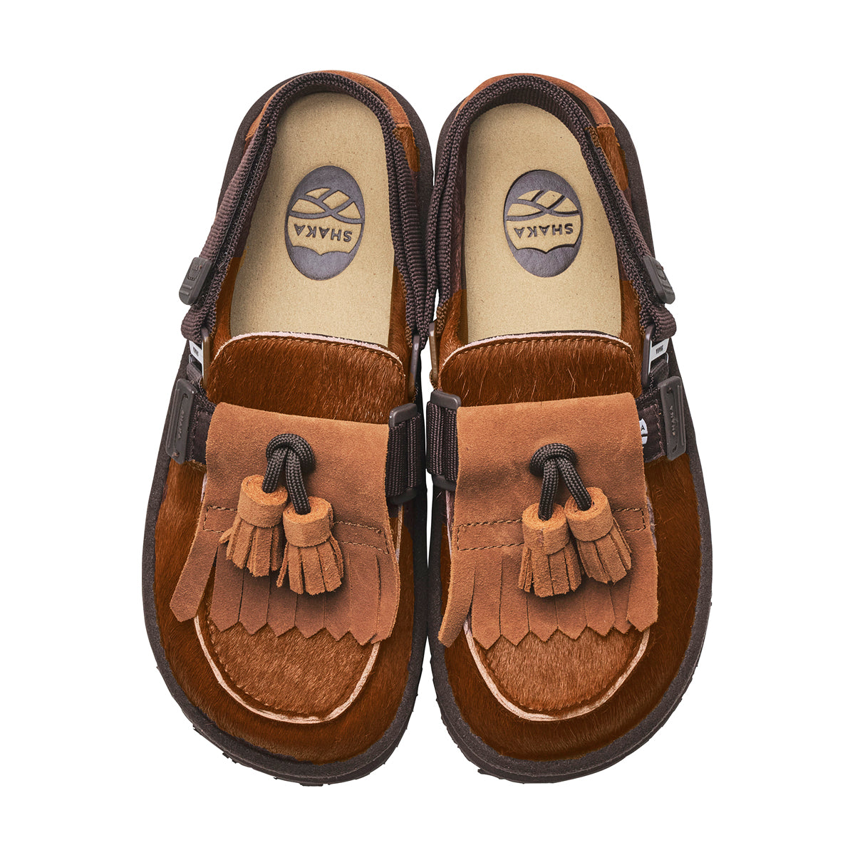 SHAKA キルトタッセル付きミュールサンダルMOC MULE TASSEL COWHAIR [メンズ/レディース][2026 秋冬] SK-339
