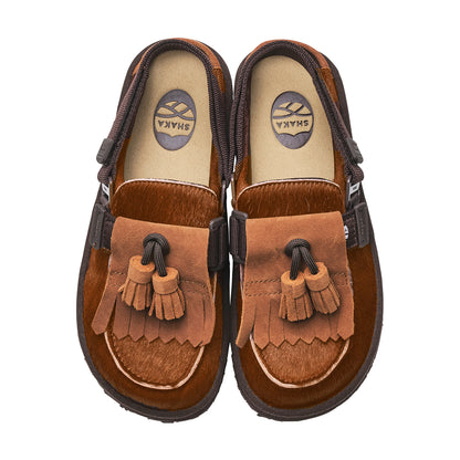 SHAKA キルトタッセル付きミュールサンダルMOC MULE TASSEL COWHAIR [メンズ/レディース][2026 秋冬] SK-339