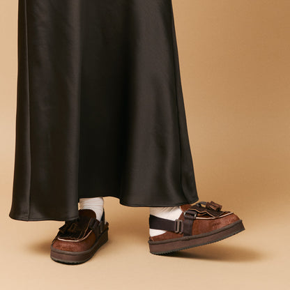 【予約/9月下旬入荷予定】 SHAKA キルトタッセル付きミュールサンダルMOC MULE TASSEL COWHAIR [メンズ/レディース][2026 秋冬] SK-339