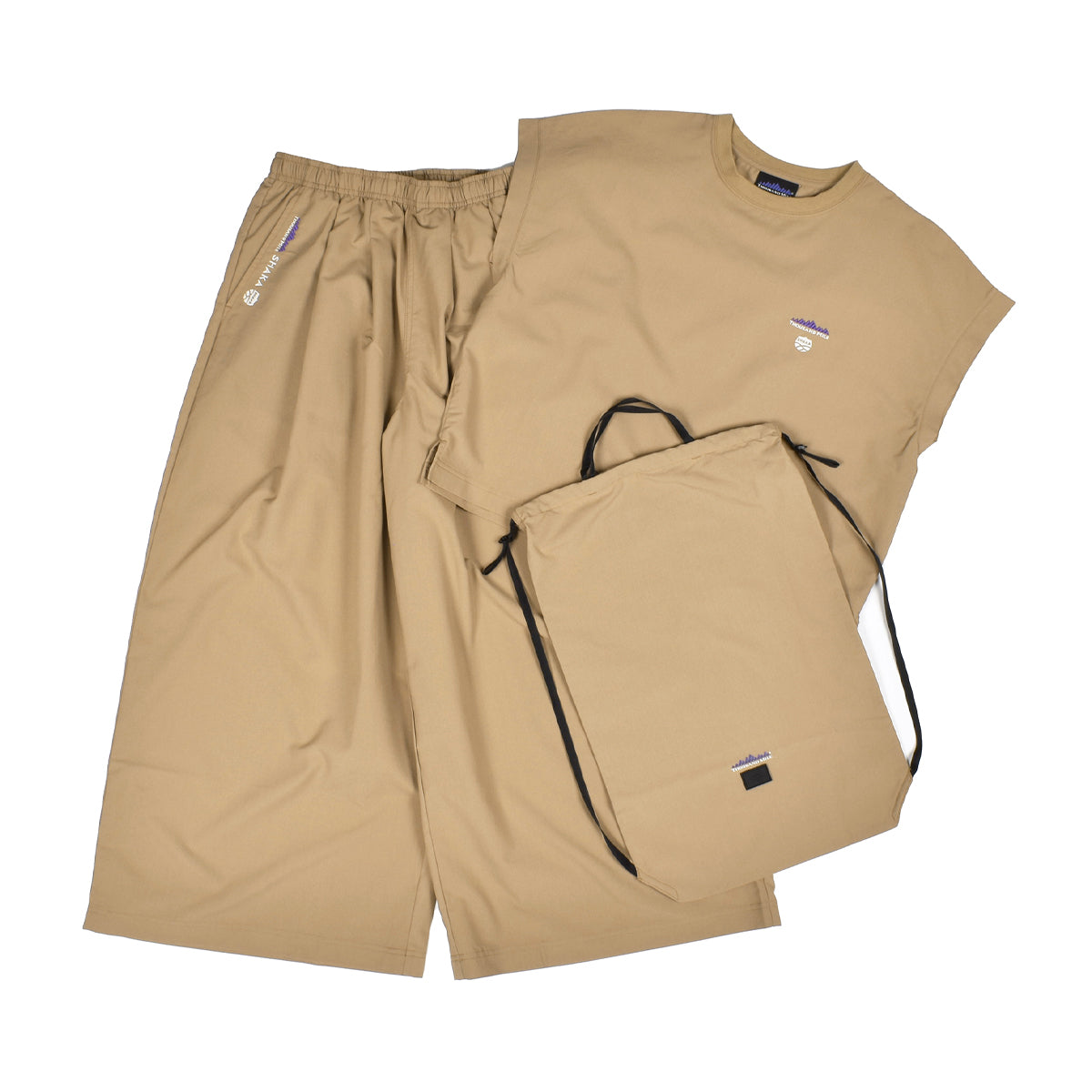 [販路限定][コラボ]SHAKA×THOUSAND MILE フレンチスリーブシャツ＆ワイドパンツ セットアップ [レディース][2025 春夏] SK-SG008TM