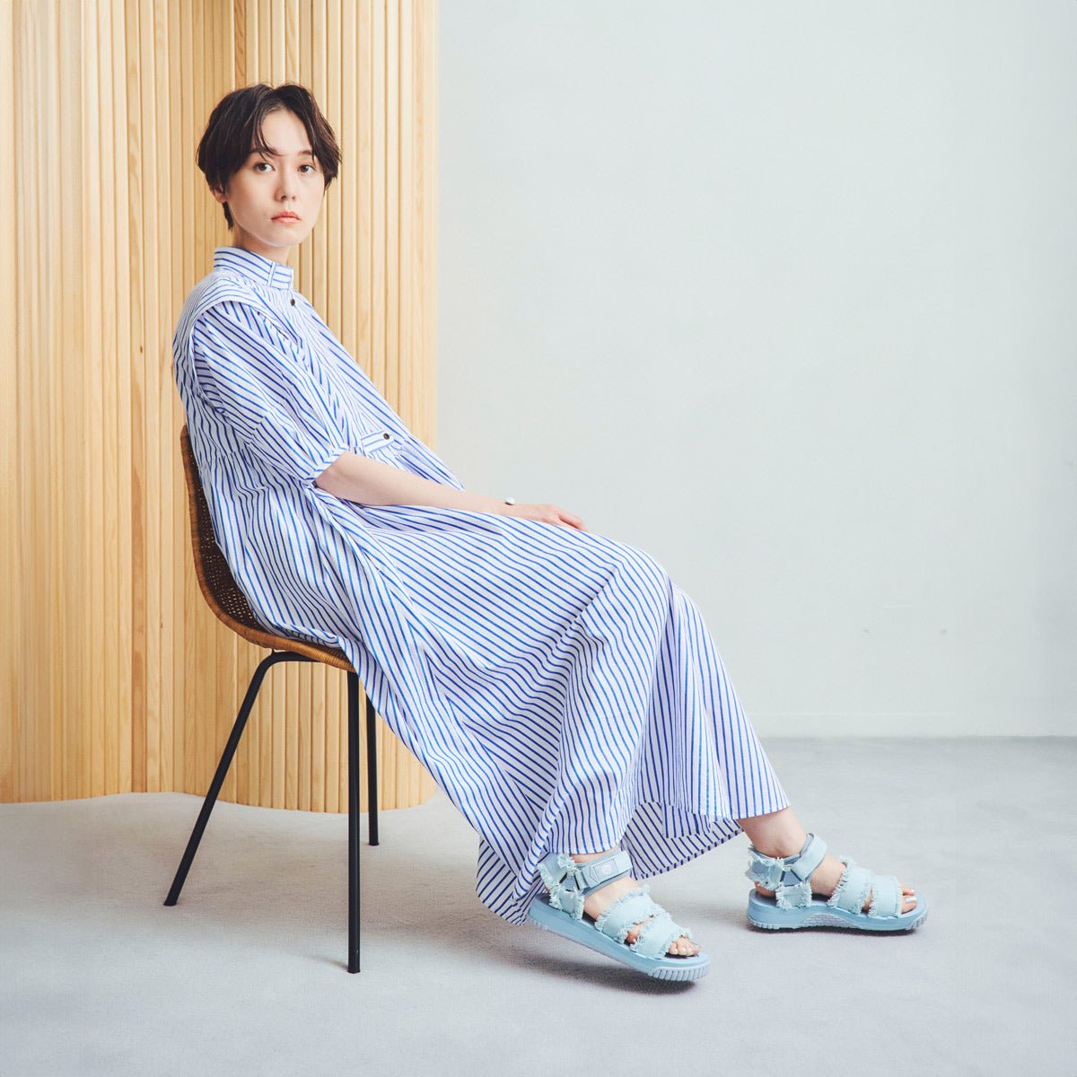 デニム スポーツサンダル ダークブルー デニム スポーツサンダル ダークブルー