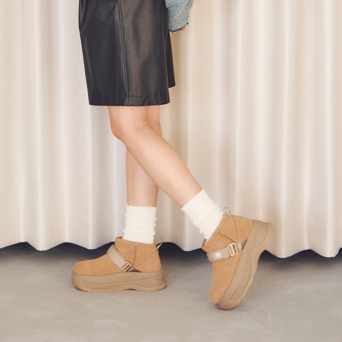 SHAKA 厚底ショートムートンブーツSHORT MOUTON BOOTIE CHUNKY [レディース][2025 秋冬] SK - 299 - SHAKA(シャカ)公式オンラインストア